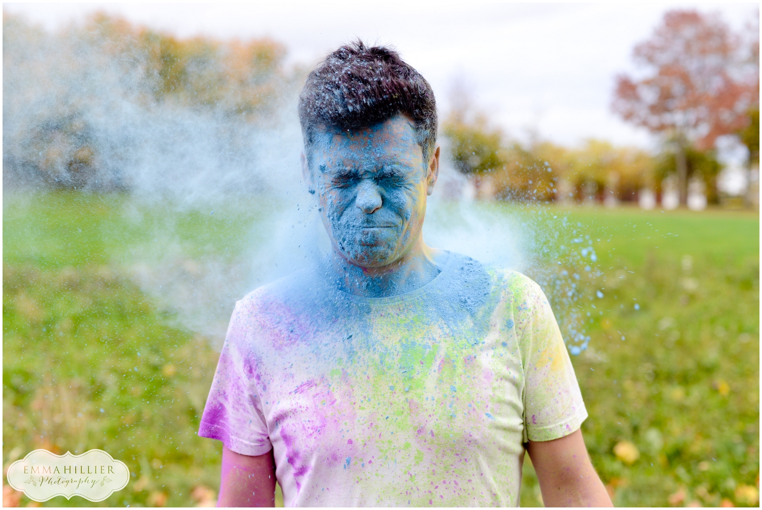 powder paint pre-wedding shoot