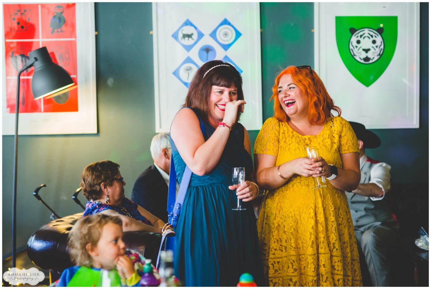 Wedding guests laughing at Leaf in Liverpool wedding